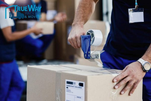 Closeup delivery man closing carboard box with tape while preparing packages shipment 637285 2244 (1)